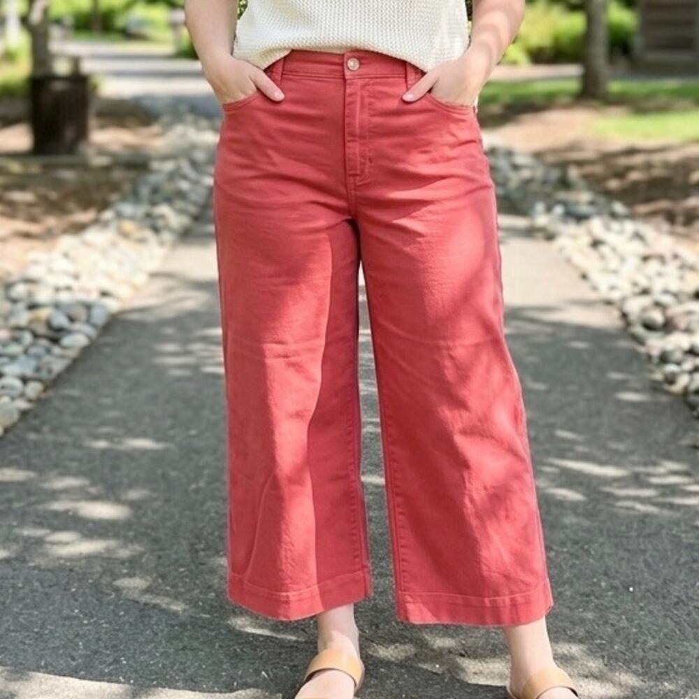 MADEWELL |β Curvy Slim Emmett Wide-Leg Pants Terracotta Red Pink | Plus 36 (22W)